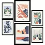 Nacnic Set mit 6 minimalistischen Postern in Pastellfarben. Fröhlicher Garten. Drucke von Landschaften und Natur für Innenarchitektur und Dekoration. A3 & A4 ohne Rahmen
