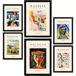 Set mit 6 Postern von Picasso und Matisse - Abstrakte Gemälde für stilvolle Innenarchitektur
