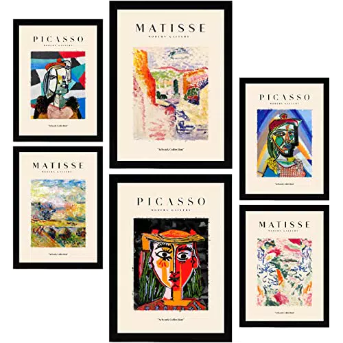 Set mit 6 Postern von Picasso und Matisse - Abstrakte Gemälde für stilvolle Innenarchitektur
