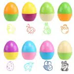 Naler 8 x Stempelset Ostereier Stempel Kinder Ostern Selbstfärbend Osterstempel Runde Tiere Kinderstempel für Ostern Stempel in Ei-Form