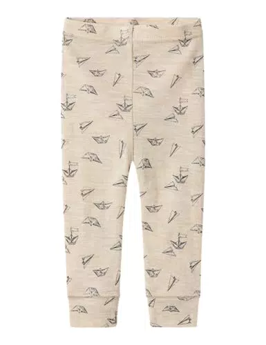 NAME IT Baby - Jungen Nbmwang Wool Rib Longjohn AOP Leggings
