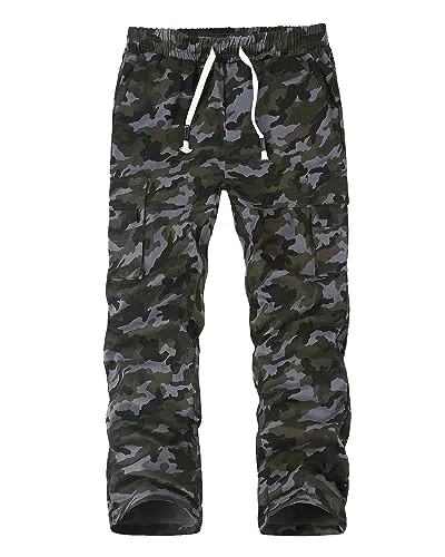 NANAMEEI Herren Cargo Hose Baumwolle Cargo Hosen Männer Lang Herren Arbeitshose Leinen Herren Hose