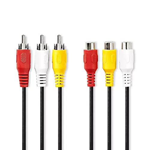 Nedis Composite-Videokabel, 3X Cinch-Stecker, 3X Cinch Buchse
