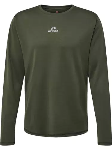 newline Men's nwlBEAT Poly LS Tee Blouse, Beluga, X