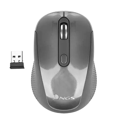 NGS Haze - Kabellose Optische Maus, 2.4GHz, USB-Maus für Computer oder Laptop mit 3 Tasten und Metallic Scroll