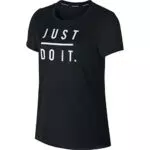 Nike Damen Top Short-Sleeve Graphic, Black/White/Reflective Silver 942073-010