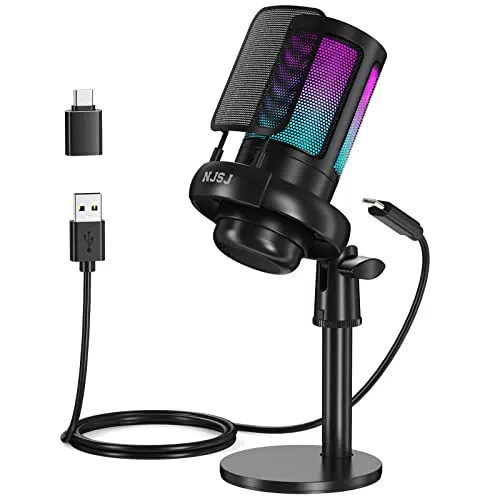 NJSJ Mikrofon PC, Gaming Microphone für PS4 PS5 Mac