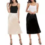 OBBUE Petticoat Unterrock Lange Antistatisch Satin für Unterkleider