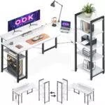 ODK Schreibtisch Bürotisch L-Form 155x140cm, Eckschreibtisch Reversibel für Homeoffice