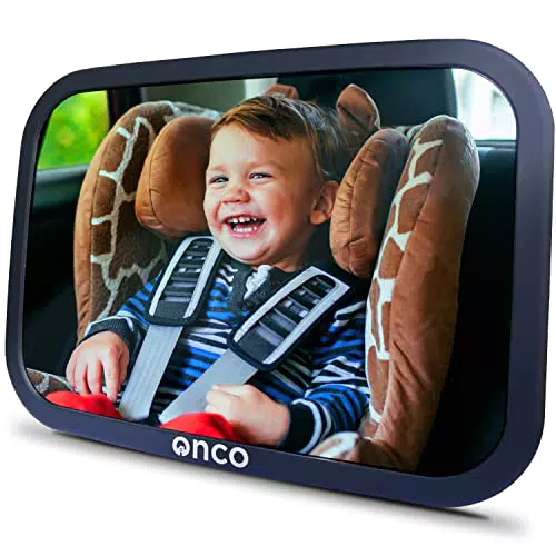 Onco 360° Baby Autospiegel – Bruchsicher, Rutschfest, Preisgekrönt, Klare Sicht