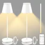 Onherm 2 Stück LED Tischlampe Kabellos Dimmbare mit Fernbedienung