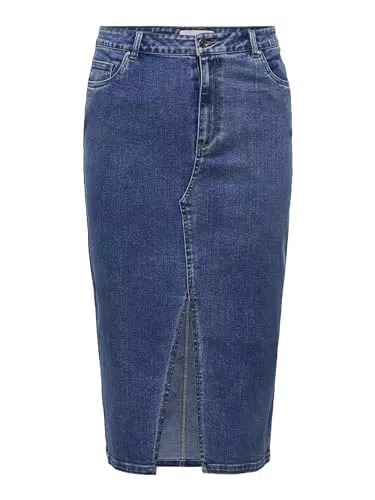ONLY CARMAKOMA Damen Carsiri Front Slit Skirt DNM Gua Noos Rock