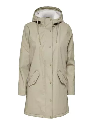 ONLY Damen Onlsally Raincoat OTW Noos Rain Jacket, Crockery