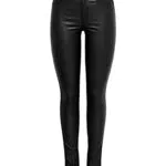 ONLY Damen PU Kunstleder Hose, High Waist Stretch Pants Beschichtet