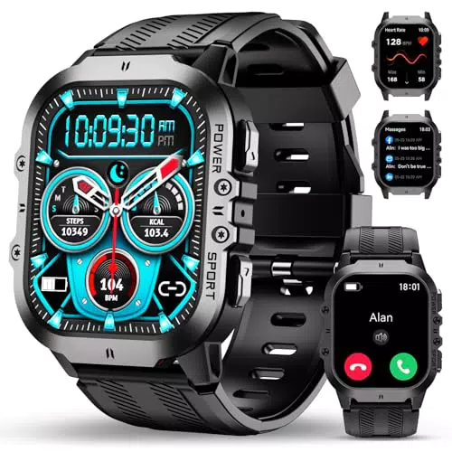 OUKITEL BT20 Smartwatch Herren Militär mit AI Sprachassistent