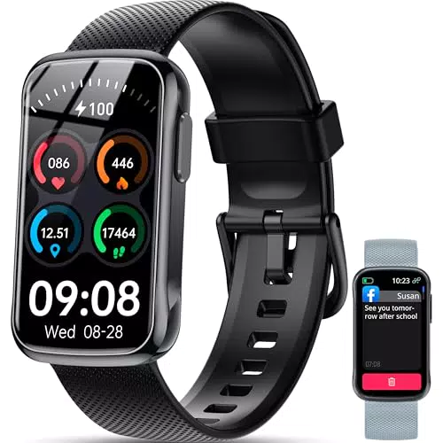 OUKITEL Smartwatch Damen Herren, Zwei Riemen 1.47" Fitness Tracker mit Benachrichtigungen