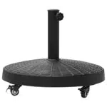 Outsunny Sonnenschirmständer Schirmständer Schirmhalter Schirmfuß 25 kg Rattanoptik Ständer Schirm Ø38/48 mm mit Rollen Kunstharz + Metall Schwarz Ø52 x 41 cm