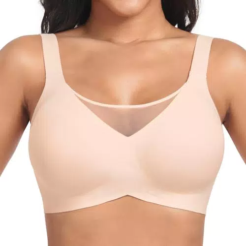 OXYIBRAS Mesh BH Damen Ohne Bügel Nahtloser BH Atmungsaktiv Bralette Damen BHS T Shirt Schlaf BH Mit ZusäTzlicher BH-VerläNgerung BG