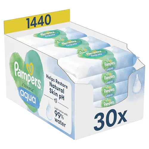 Pampers Harmonie Aqua Baby Feuchttücher Box, 1440 Tücher