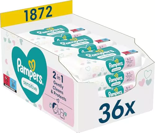 Pampers Sensitive Baby Feuchttücher, 1872 Tücher, ohne Duft