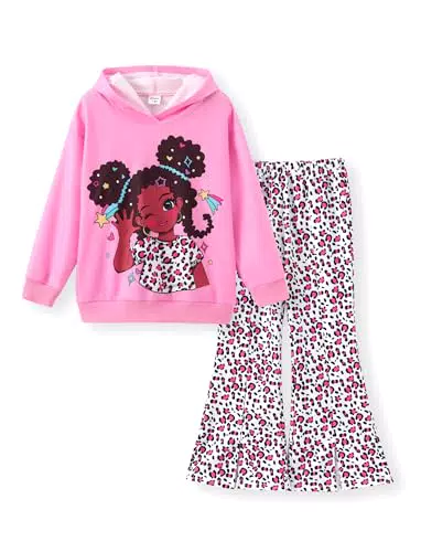 PATPAT Bekleidungssets für Mädchen - Kapuzenpullover Mädchen Hosen Mädchen Schlaghose