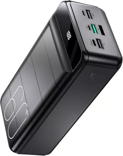 PDBEST Power Bank 60000mAh 22, 5W Powerbank PD USB C Schnellladefunktion Externe Akku mit 4 Ausgänge und 3 Eingänge