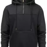 Peakwell Herren Kapuzenpullover Warme Pullover 1/4 Hoodies Sweatshirts mit versteckter Tasche Langarm Pulli