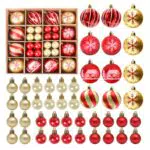 PEMOTech Weihnachtskugeln Plastik, Christbaumkugeln Weihnachtsbaum Dekoration Set mit Aufhänger