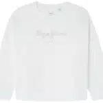 Pepe Jeans Mädchen Winter Rose Sweatshirt, White, 4 Jahre
