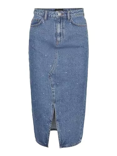 PIECES PCSKY HW Rhinestone MIDI Skirt