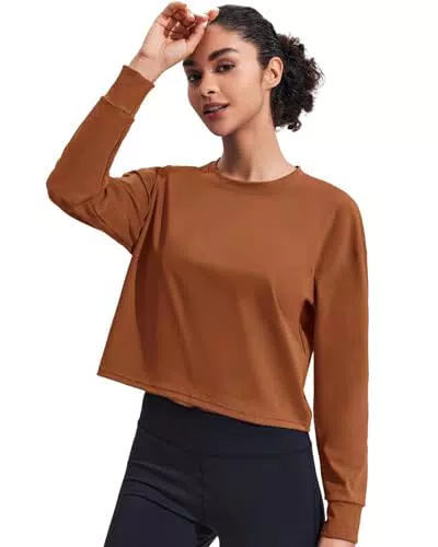 PINSPARK Damen Langarm Sport T-Shirt Atmungsaktiv für Fitness und Yoga