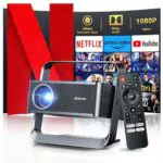 Polocsh Beamer 4K Unterstützt 600 ANSI Smart Beamer mit Auto Trapezkorrektur Elektrischer Fokus WiFi 6 Bluetooth Projektor Heimkino Outdoor Mini Beamer