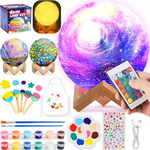 Pourbibi Mondlampe Space Kit Bastelset Kinder ab 6 7 8 9 10 11 12 Jahre