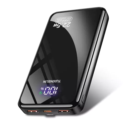 Power Bank 20000mAh 22.5W PD3.0 QC4.0 Externer Handyakku PD20W Schnell Aufladende Powerbank mit LCD Display USB C Ausgängen & Eingängen Tragbares Ladegerät für Smartphones Smartwatch and More