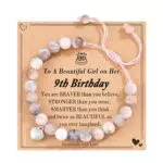 POWWA Geschenk Mädchen 9 Jahre, Geschenk 9 Jahre Mädchen Geburtstag Armband Mädchen für 9 Jährige Mädchen Personalisiert 9 Year Old Girl Birthday Gift Ideas