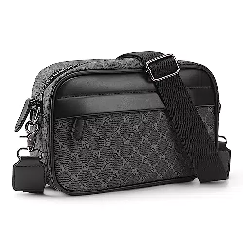 PU Umhängetasche Hohe Kapazität Tasche, Messenger Bags Schultertasche für Herren mit Sport wasserdicht Freizeit Brusttasche