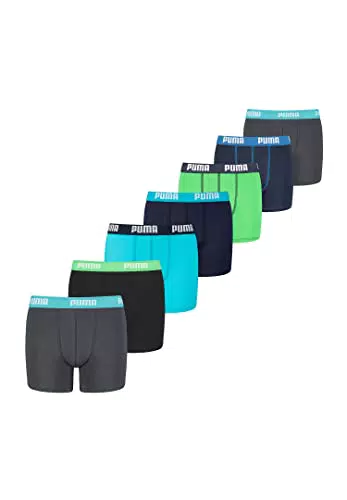 PUMA BOYS Basic Boxer 7er Pack green blue 002 134-140