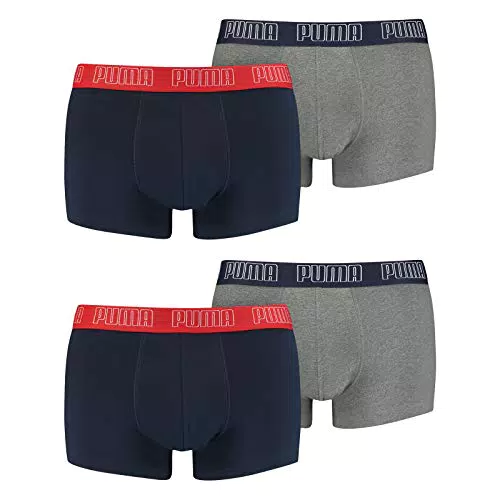 Puma Herren Shortboxer Unterhosen Trunks 4er Pack, Wäschegröße:M