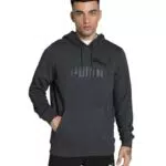 Puma Herren Teamgoal Big Logo Kapuzenpullover, Dark Gray Heather