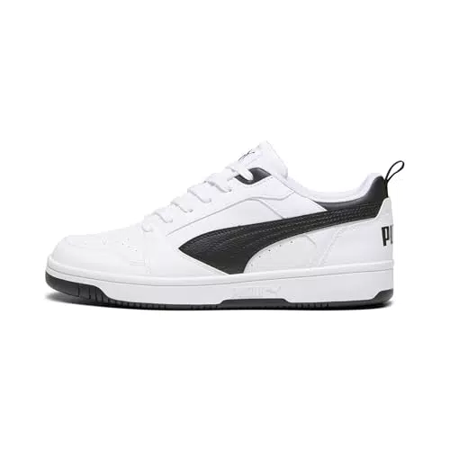 PUMA Unisex Rebound V6 Low Sneaker, White-for All TIME RED Black
