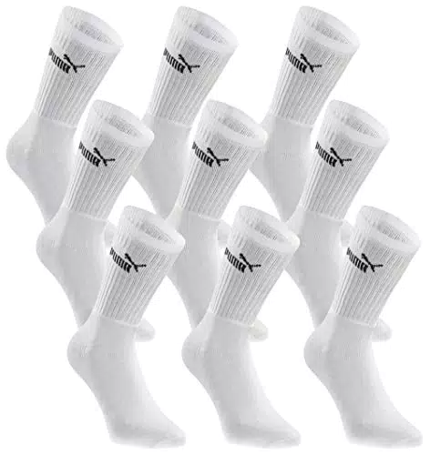 PUMA Sportsocken Crew 18 Paar Pack Statement Edition - Damen und Herren - White - Gr. 47-49