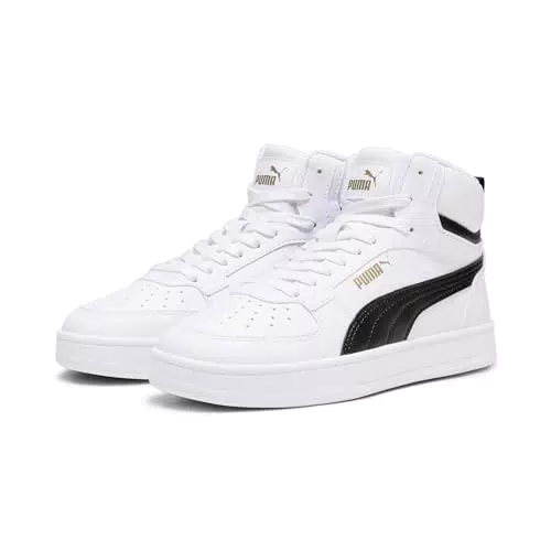 PUMA Unisex Kinder Caven 2.0 Mid Jr Sneaker, Puma White Puma Black Gold