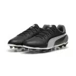 PUMA Unisex King Match FG/AG Soccer Shoe, White-Bluemazing-Flat Light Gray