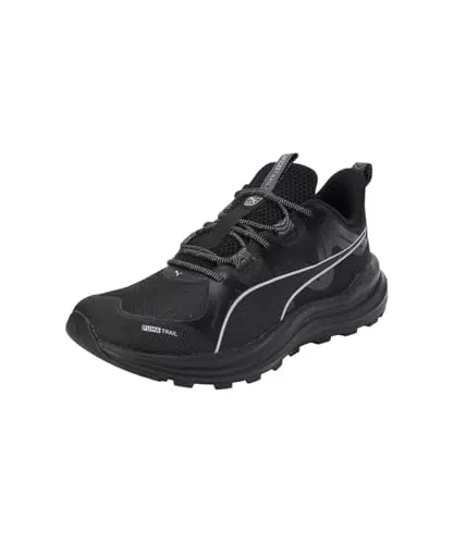 PUMA Unisex Reflect Lite Trail Road Running Shoe, Black-Cool Dark Gray Silver
