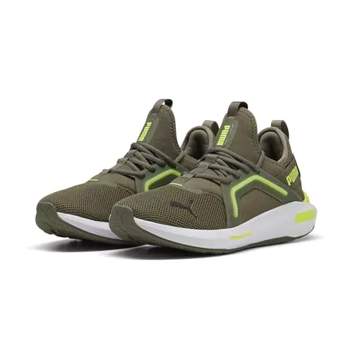 PUMA Unisex SOFTRIDE ENZO 5 Straßen-Laufschuh, Loden Green-Yellow ALERT