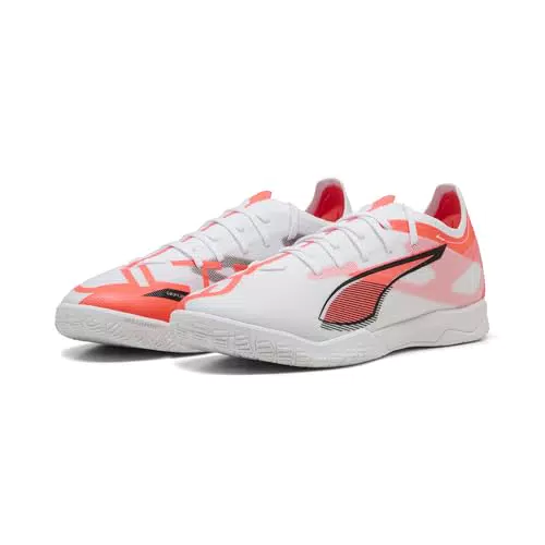PUMA Unisex Ultra 5 Match IT Fussballschuh, White Black-Glowing RED