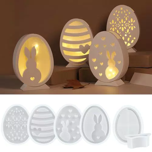 QIGHLIS Silikonformen Gießformen Ostern, 6 Stück Silikonform Ostern Set