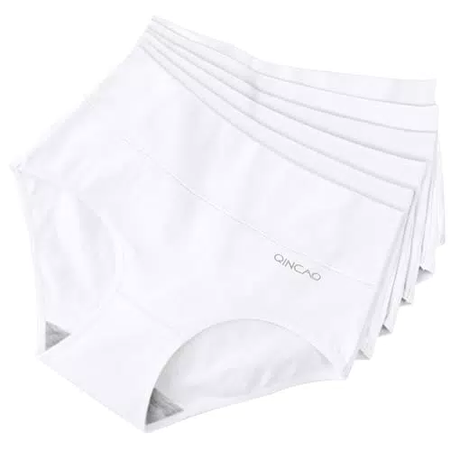 QINCAO Hohe Taille Damen Slips aus Baumwolle - Atmungsaktive Unterwäsche