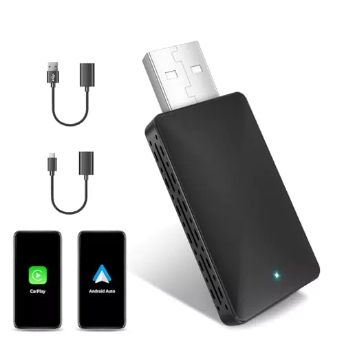 Quilted Northern Wireless Carplay Adapter 2-in-1 für CarPlay/Android Auto mit Type-C Adapter