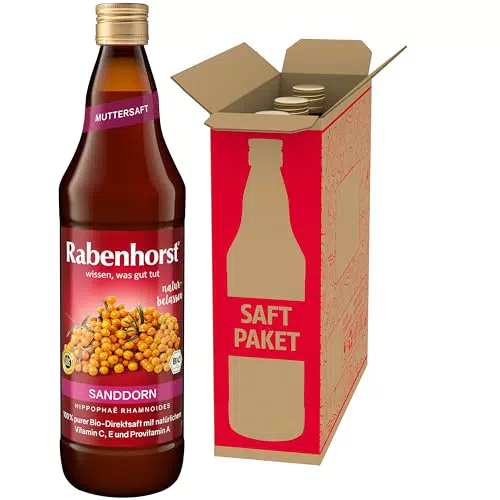 RABENHORST Sanddorn Muttersaft BIO 3er Pack - 100 % purer Sanddorn-Direktsaft aus erster Pressung